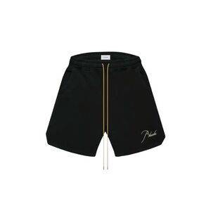 Rhude Black Athletic Shorts with Gold Accents